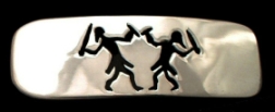 Scandinavian Petroglyp Hair Barrette Silver